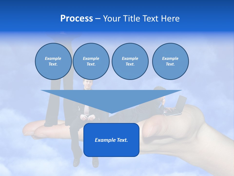 A Person Holding A Laptop In Their Hand With A Woman Standing On Top Of Them PowerPoint Template