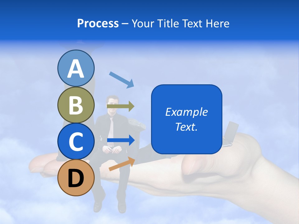 A Person Holding A Laptop In Their Hand With A Woman Standing On Top Of Them PowerPoint Template