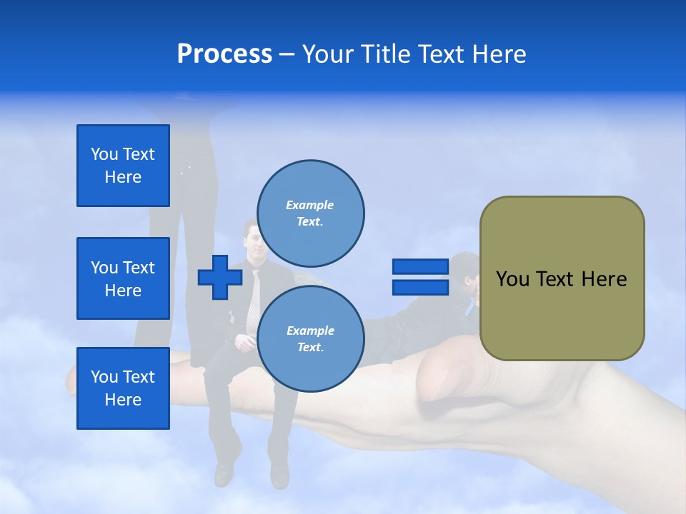 A Person Holding A Laptop In Their Hand With A Woman Standing On Top Of Them PowerPoint Template