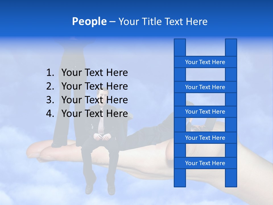 A Person Holding A Laptop In Their Hand With A Woman Standing On Top Of Them PowerPoint Template