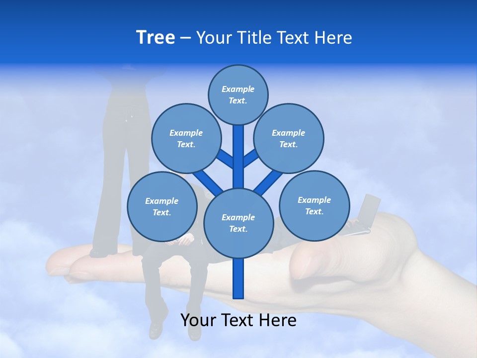 A Person Holding A Laptop In Their Hand With A Woman Standing On Top Of Them PowerPoint Template