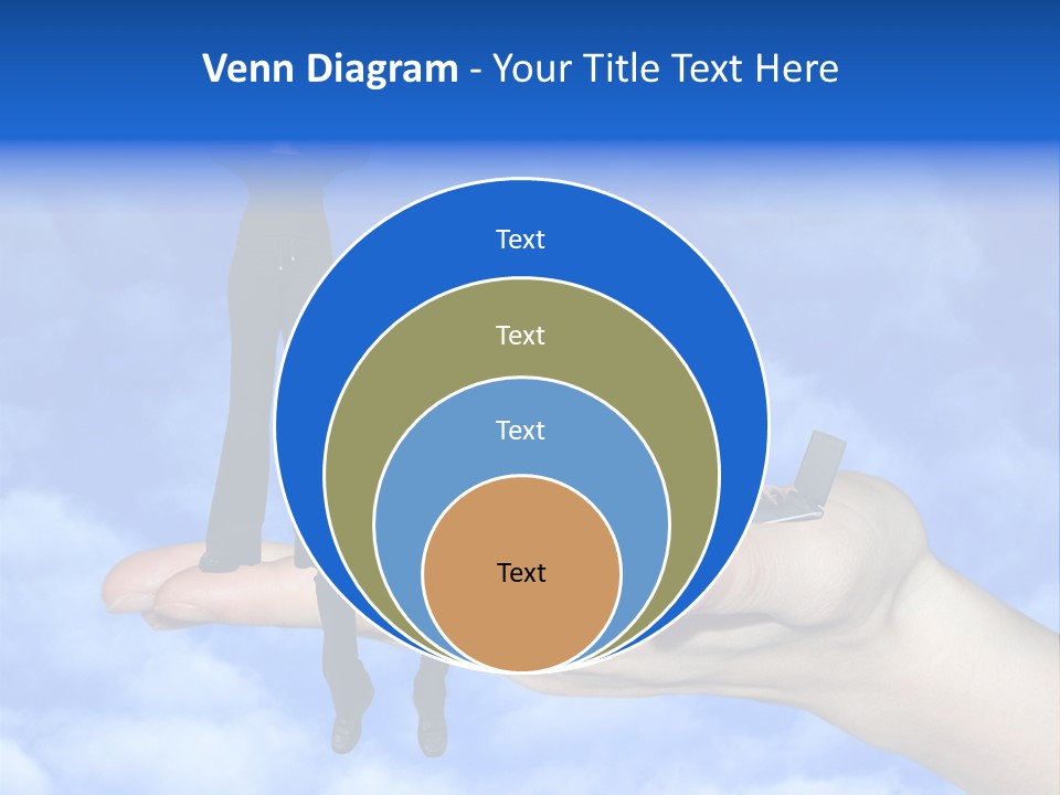 A Person Holding A Laptop In Their Hand With A Woman Standing On Top Of Them PowerPoint Template