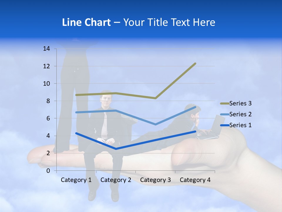 A Person Holding A Laptop In Their Hand With A Woman Standing On Top Of Them PowerPoint Template