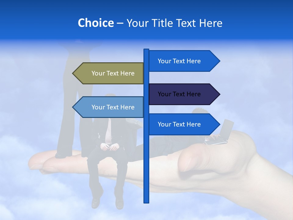 A Person Holding A Laptop In Their Hand With A Woman Standing On Top Of Them PowerPoint Template
