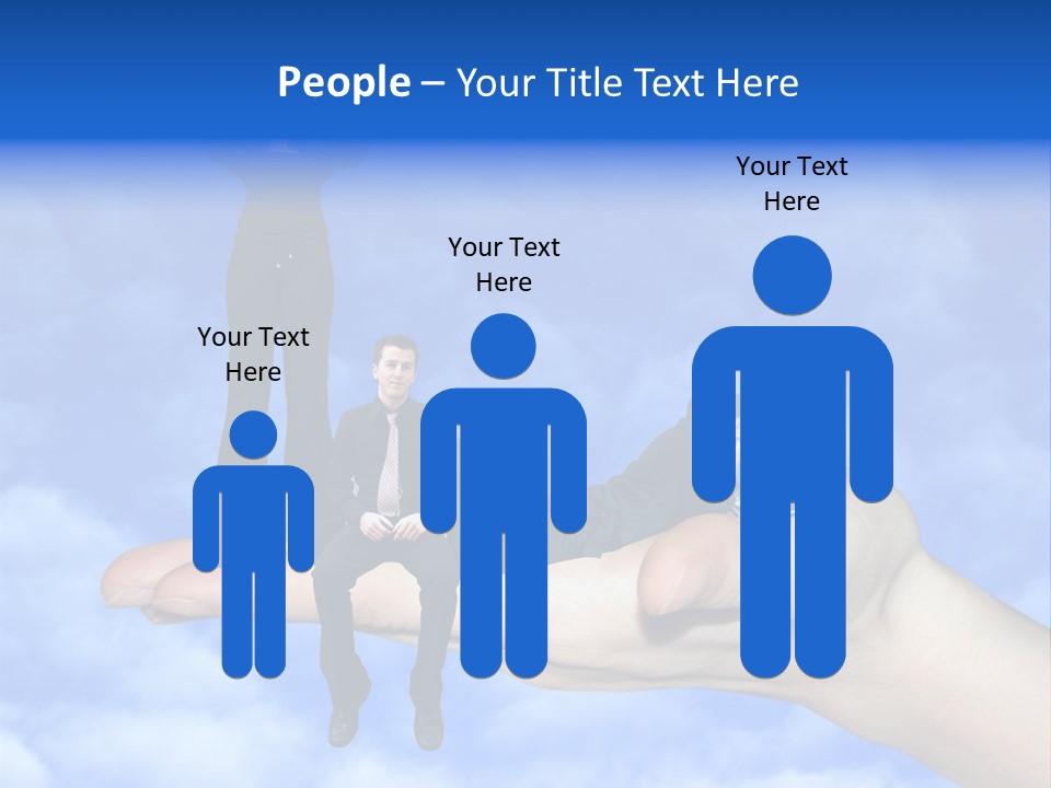 A Person Holding A Laptop In Their Hand With A Woman Standing On Top Of Them PowerPoint Template