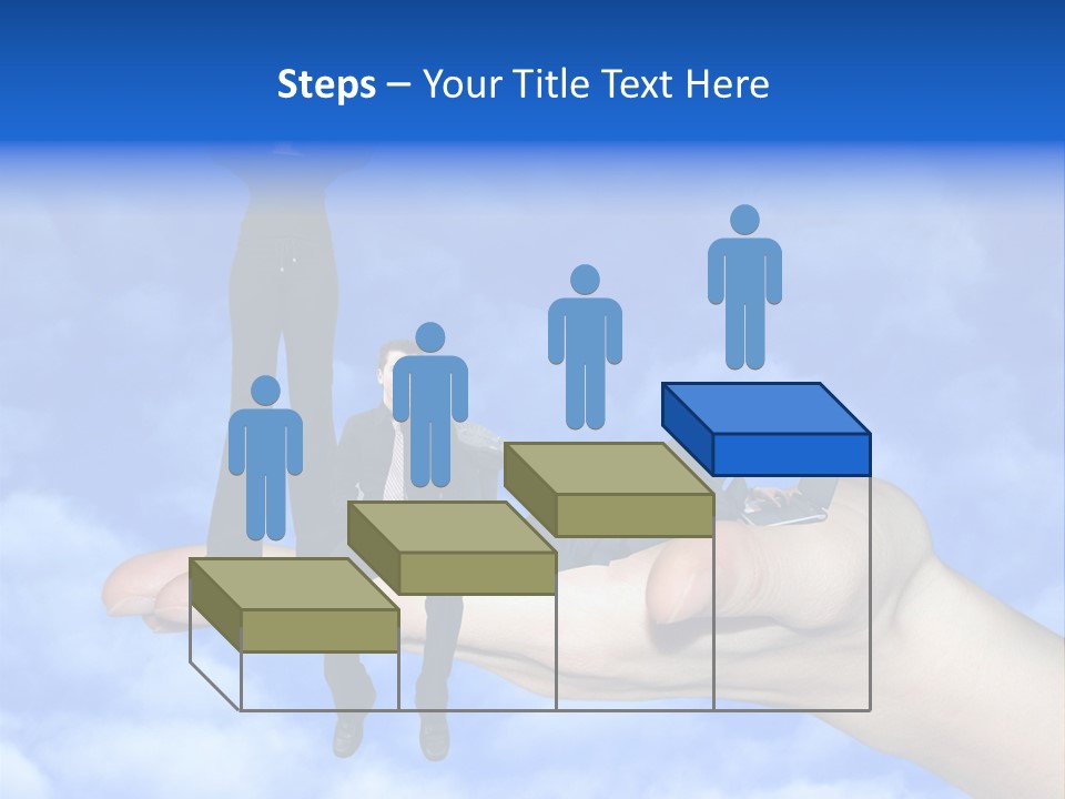 A Person Holding A Laptop In Their Hand With A Woman Standing On Top Of Them PowerPoint Template