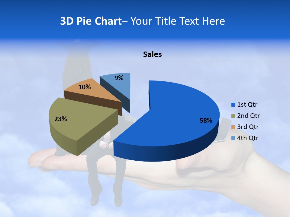 A Person Holding A Laptop In Their Hand With A Woman Standing On Top Of Them PowerPoint Template