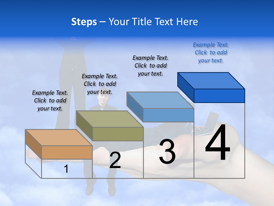A Person Holding A Laptop In Their Hand With A Woman Standing On Top Of Them PowerPoint Template