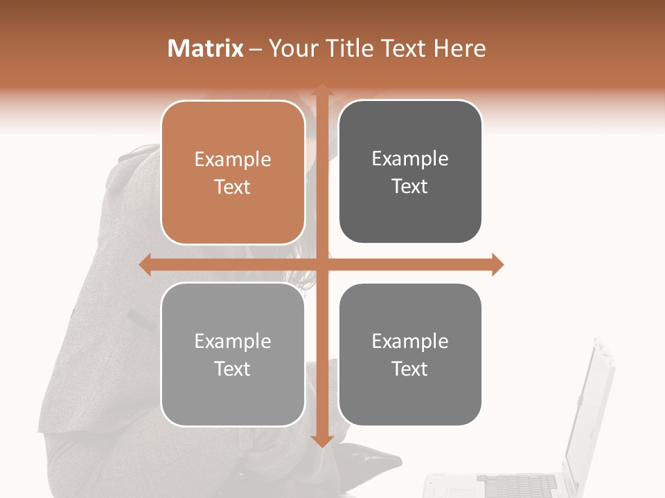 Business Woman Happy With Her Success While Working On A Laptop - Isolated Over A White Background PowerPoint Template