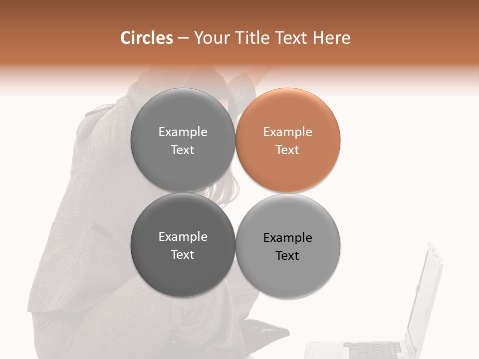 Business Woman Happy With Her Success While Working On A Laptop - Isolated Over A White Background PowerPoint Template