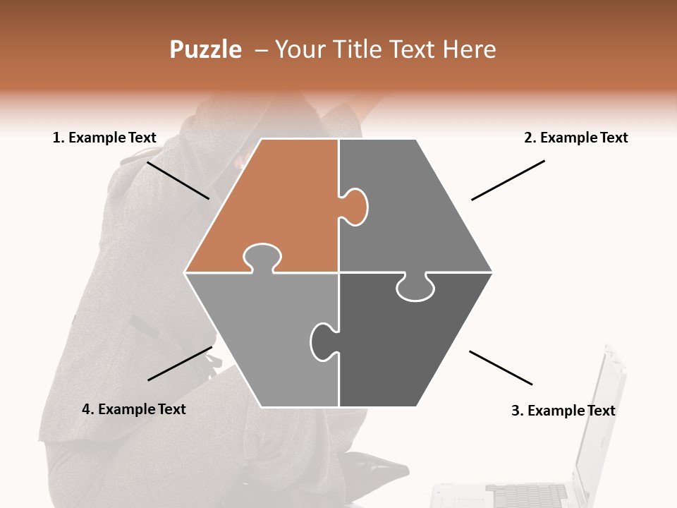 Business Woman Happy With Her Success While Working On A Laptop - Isolated Over A White Background PowerPoint Template