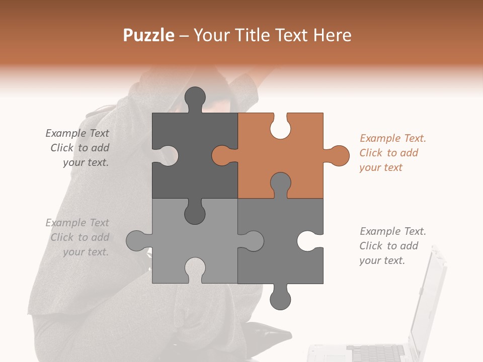 Business Woman Happy With Her Success While Working On A Laptop - Isolated Over A White Background PowerPoint Template