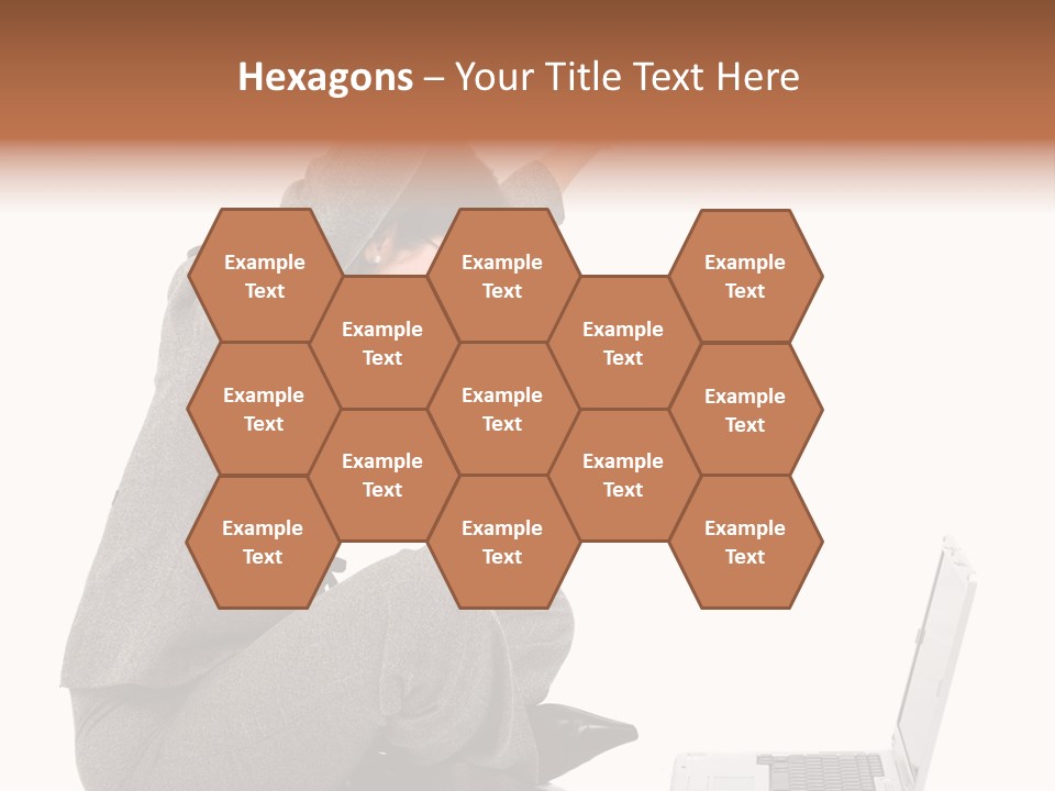 Business Woman Happy With Her Success While Working On A Laptop - Isolated Over A White Background PowerPoint Template