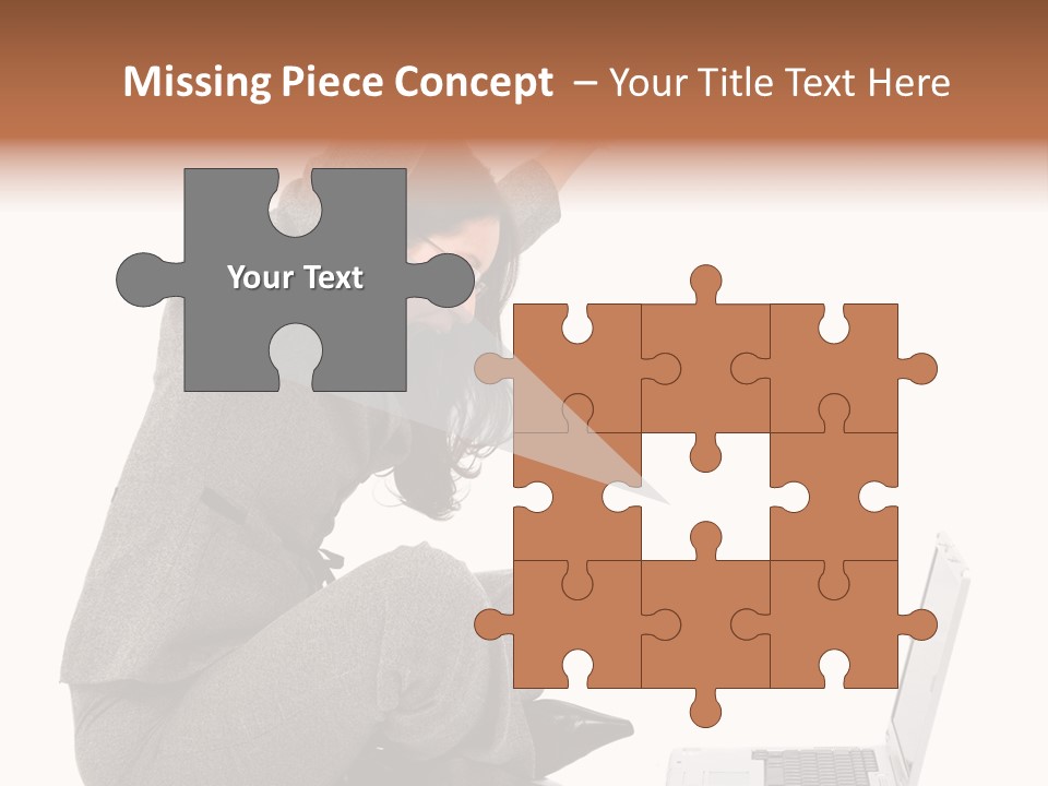 Business Woman Happy With Her Success While Working On A Laptop - Isolated Over A White Background PowerPoint Template