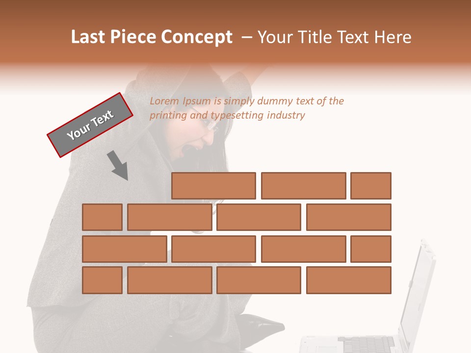 Business Woman Happy With Her Success While Working On A Laptop - Isolated Over A White Background PowerPoint Template