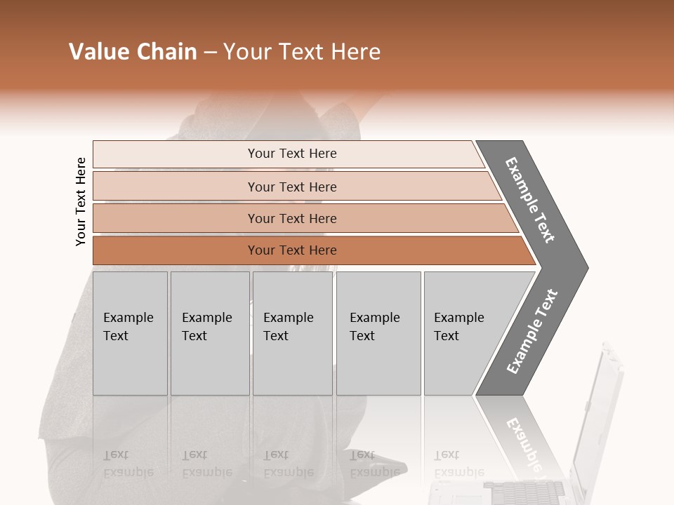 Business Woman Happy With Her Success While Working On A Laptop - Isolated Over A White Background PowerPoint Template