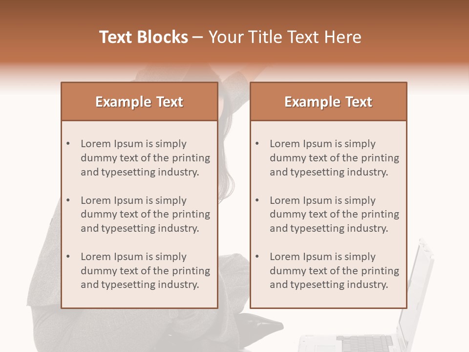 Business Woman Happy With Her Success While Working On A Laptop - Isolated Over A White Background PowerPoint Template