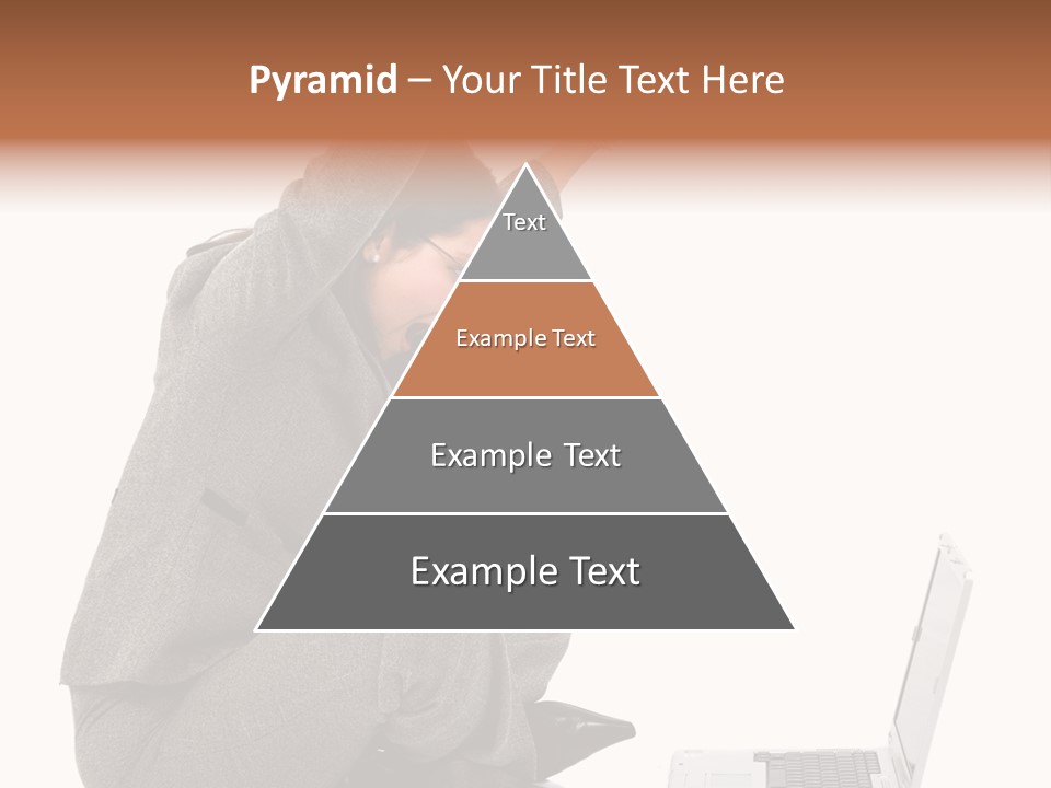 Business Woman Happy With Her Success While Working On A Laptop - Isolated Over A White Background PowerPoint Template