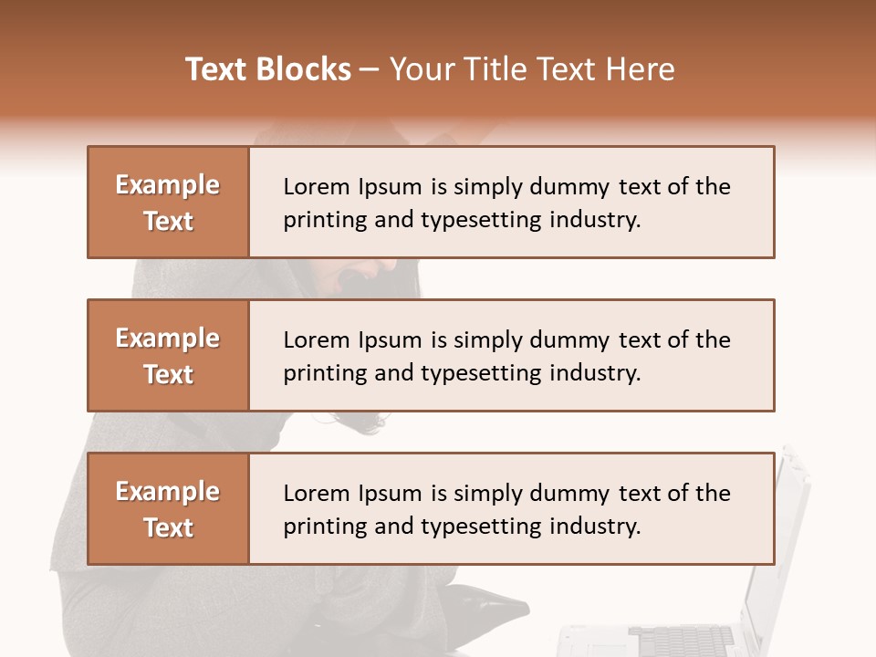 Business Woman Happy With Her Success While Working On A Laptop - Isolated Over A White Background PowerPoint Template
