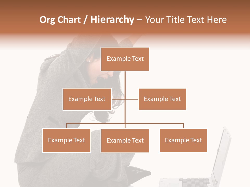 Business Woman Happy With Her Success While Working On A Laptop - Isolated Over A White Background PowerPoint Template