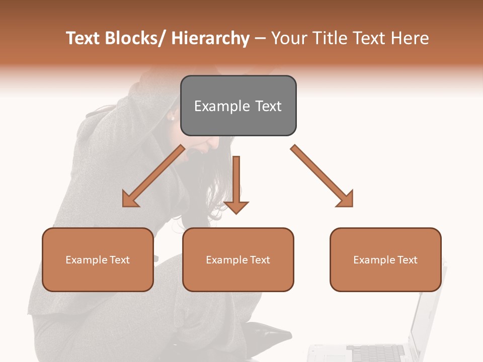 Business Woman Happy With Her Success While Working On A Laptop - Isolated Over A White Background PowerPoint Template