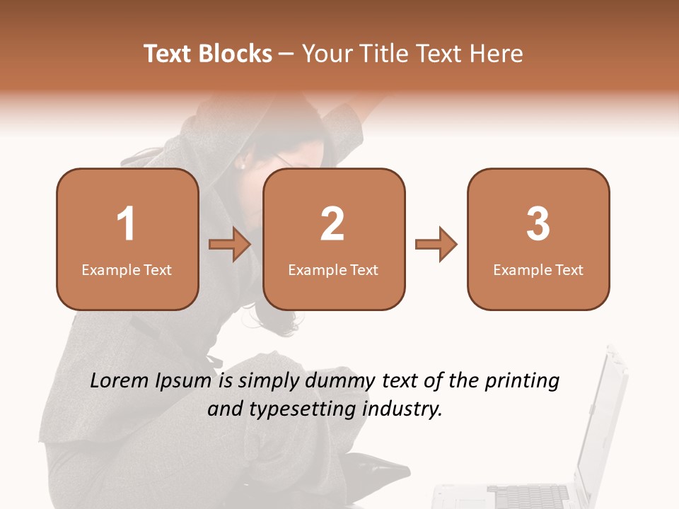 Business Woman Happy With Her Success While Working On A Laptop - Isolated Over A White Background PowerPoint Template