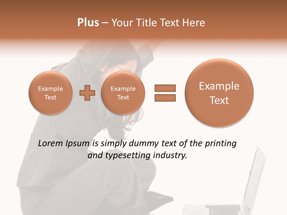 Business Woman Happy With Her Success While Working On A Laptop - Isolated Over A White Background PowerPoint Template