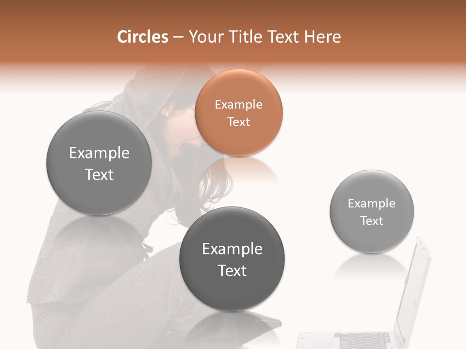 Business Woman Happy With Her Success While Working On A Laptop - Isolated Over A White Background PowerPoint Template