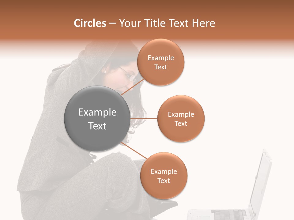 Business Woman Happy With Her Success While Working On A Laptop - Isolated Over A White Background PowerPoint Template