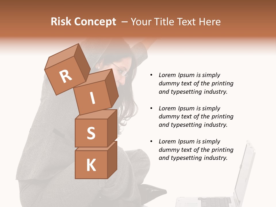 Business Woman Happy With Her Success While Working On A Laptop - Isolated Over A White Background PowerPoint Template