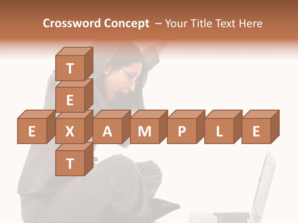 Business Woman Happy With Her Success While Working On A Laptop - Isolated Over A White Background PowerPoint Template