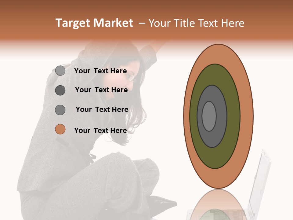 Business Woman Happy With Her Success While Working On A Laptop - Isolated Over A White Background PowerPoint Template