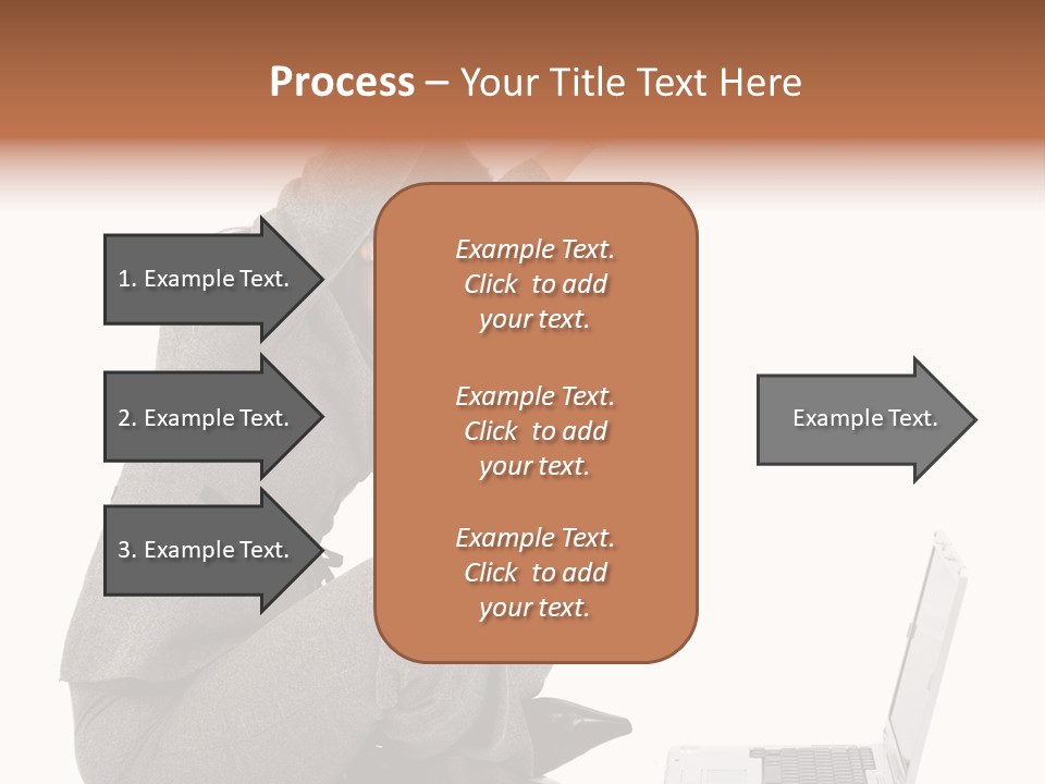 Business Woman Happy With Her Success While Working On A Laptop - Isolated Over A White Background PowerPoint Template