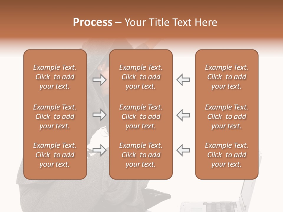 Business Woman Happy With Her Success While Working On A Laptop - Isolated Over A White Background PowerPoint Template