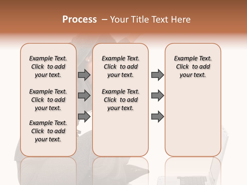 Business Woman Happy With Her Success While Working On A Laptop - Isolated Over A White Background PowerPoint Template