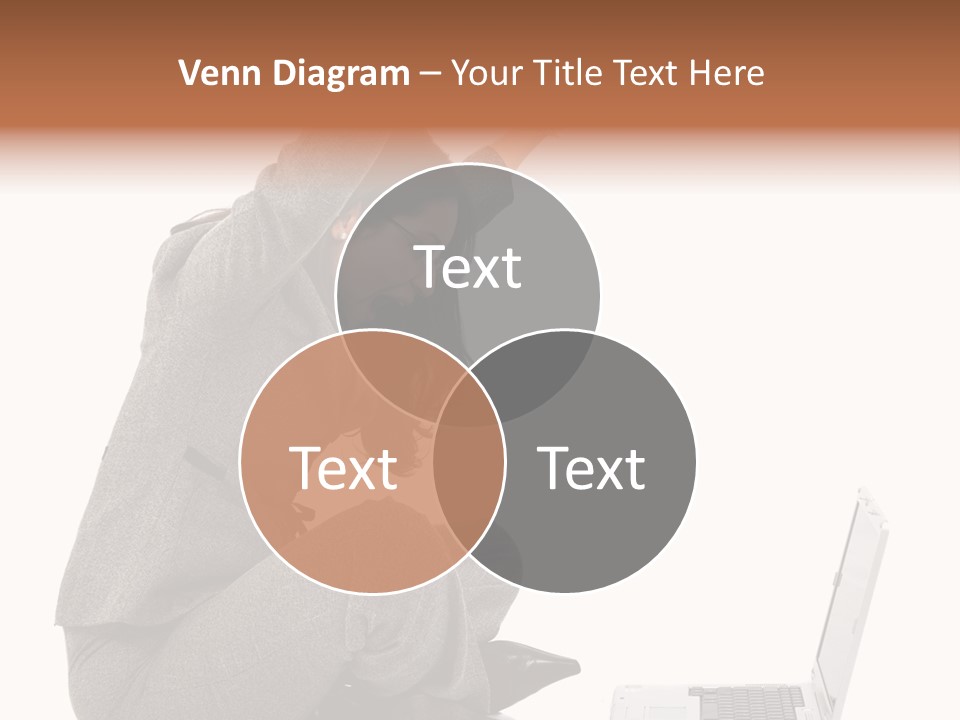 Business Woman Happy With Her Success While Working On A Laptop - Isolated Over A White Background PowerPoint Template