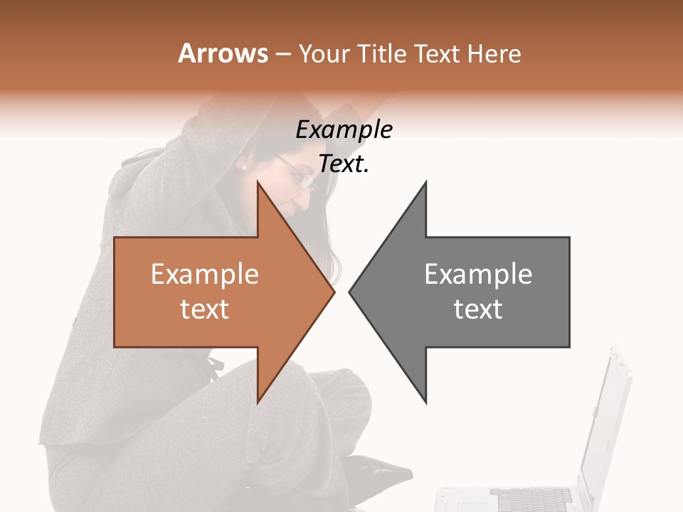 Business Woman Happy With Her Success While Working On A Laptop - Isolated Over A White Background PowerPoint Template