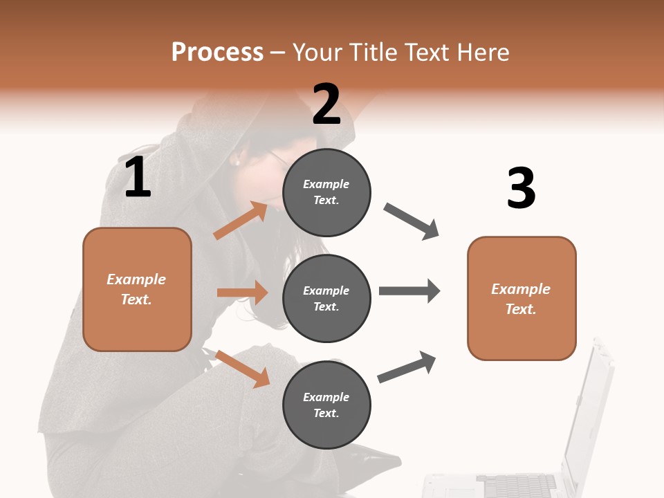 Business Woman Happy With Her Success While Working On A Laptop - Isolated Over A White Background PowerPoint Template