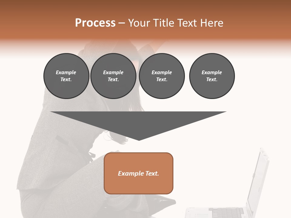 Business Woman Happy With Her Success While Working On A Laptop - Isolated Over A White Background PowerPoint Template