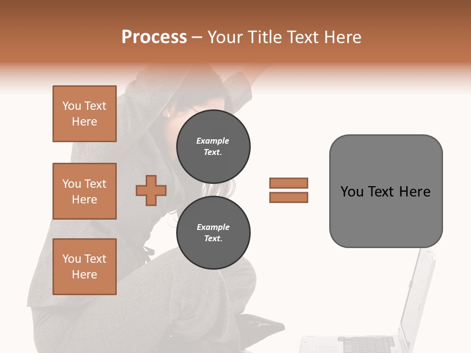 Business Woman Happy With Her Success While Working On A Laptop - Isolated Over A White Background PowerPoint Template