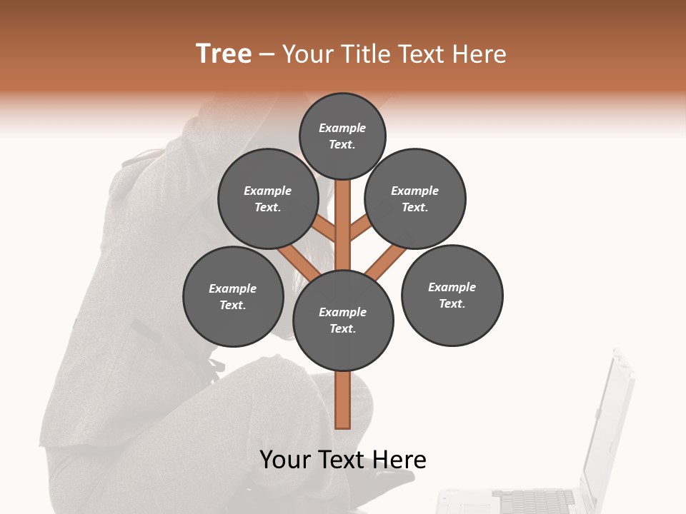 Business Woman Happy With Her Success While Working On A Laptop - Isolated Over A White Background PowerPoint Template