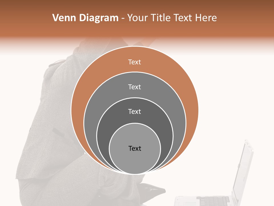 Business Woman Happy With Her Success While Working On A Laptop - Isolated Over A White Background PowerPoint Template