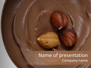 Hazelnuts Dropped In A Swirl Of Nougat Butter. PowerPoint Template