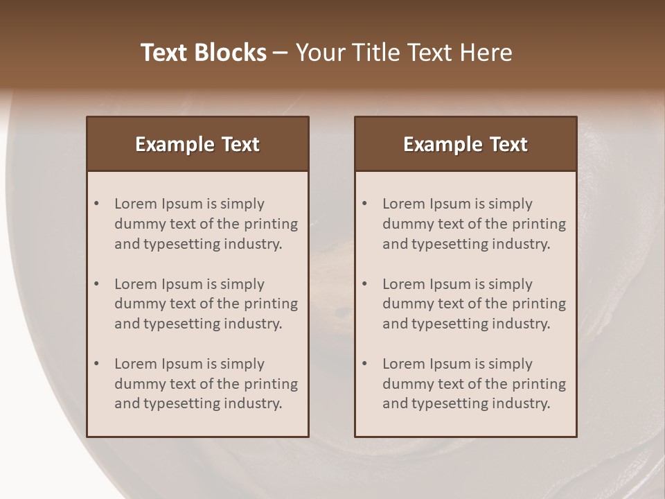 Hazelnuts Dropped In A Swirl Of Nougat Butter. PowerPoint Template