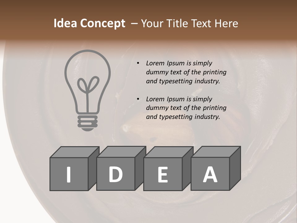 Hazelnuts Dropped In A Swirl Of Nougat Butter. PowerPoint Template