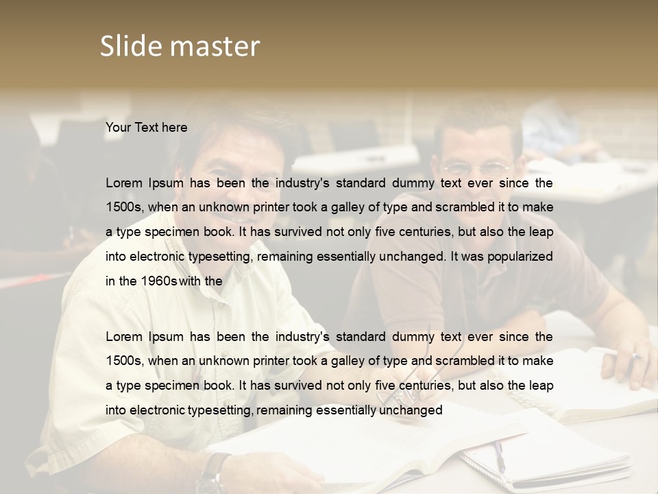 Friendly, Happy  Education Students Sitting In Class. PowerPoint Template