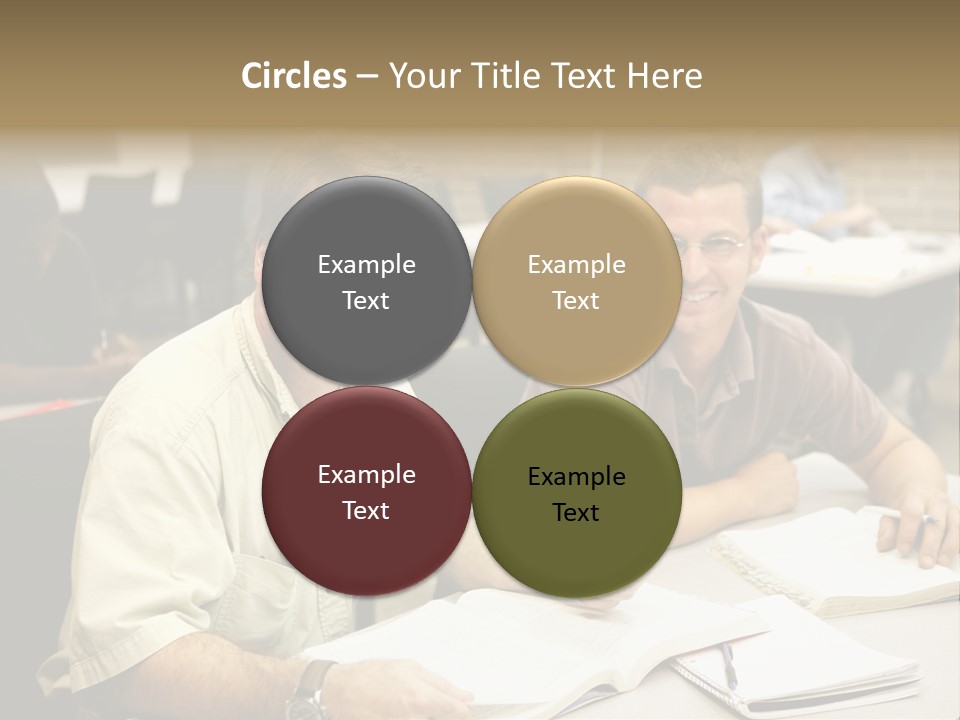 Friendly, Happy  Education Students Sitting In Class. PowerPoint Template