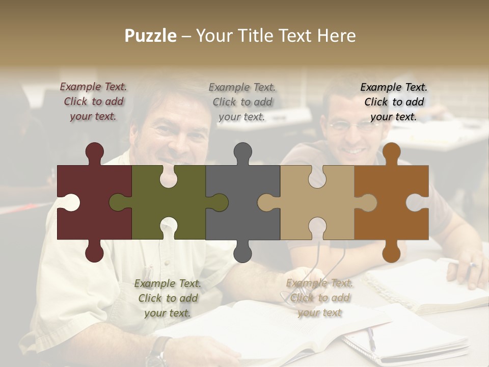 Friendly, Happy  Education Students Sitting In Class. PowerPoint Template