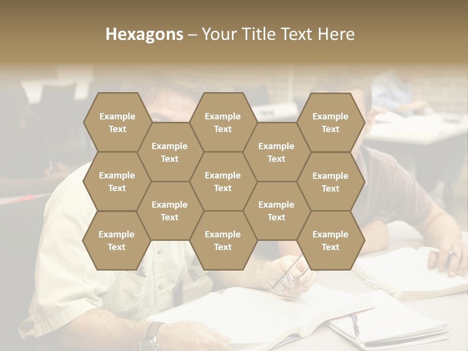 Friendly, Happy  Education Students Sitting In Class. PowerPoint Template