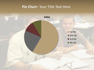 Friendly, Happy  Education Students Sitting In Class. PowerPoint Template